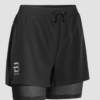Bjorn Daehlie kratke hlače Run 2 in 1 črne - ženske športne kratke hlače.