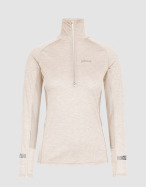 Johaug peilo majica Aerial woolmix half zip 2.0 beige - športno perilo