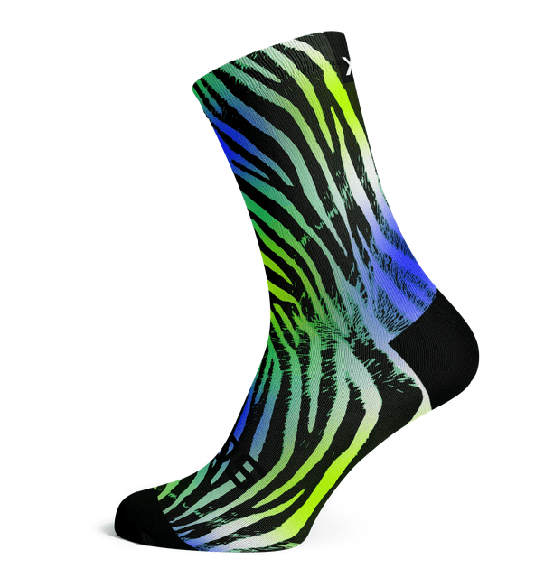 Sox nogavice electric zebra- visoke športne nogavice.
